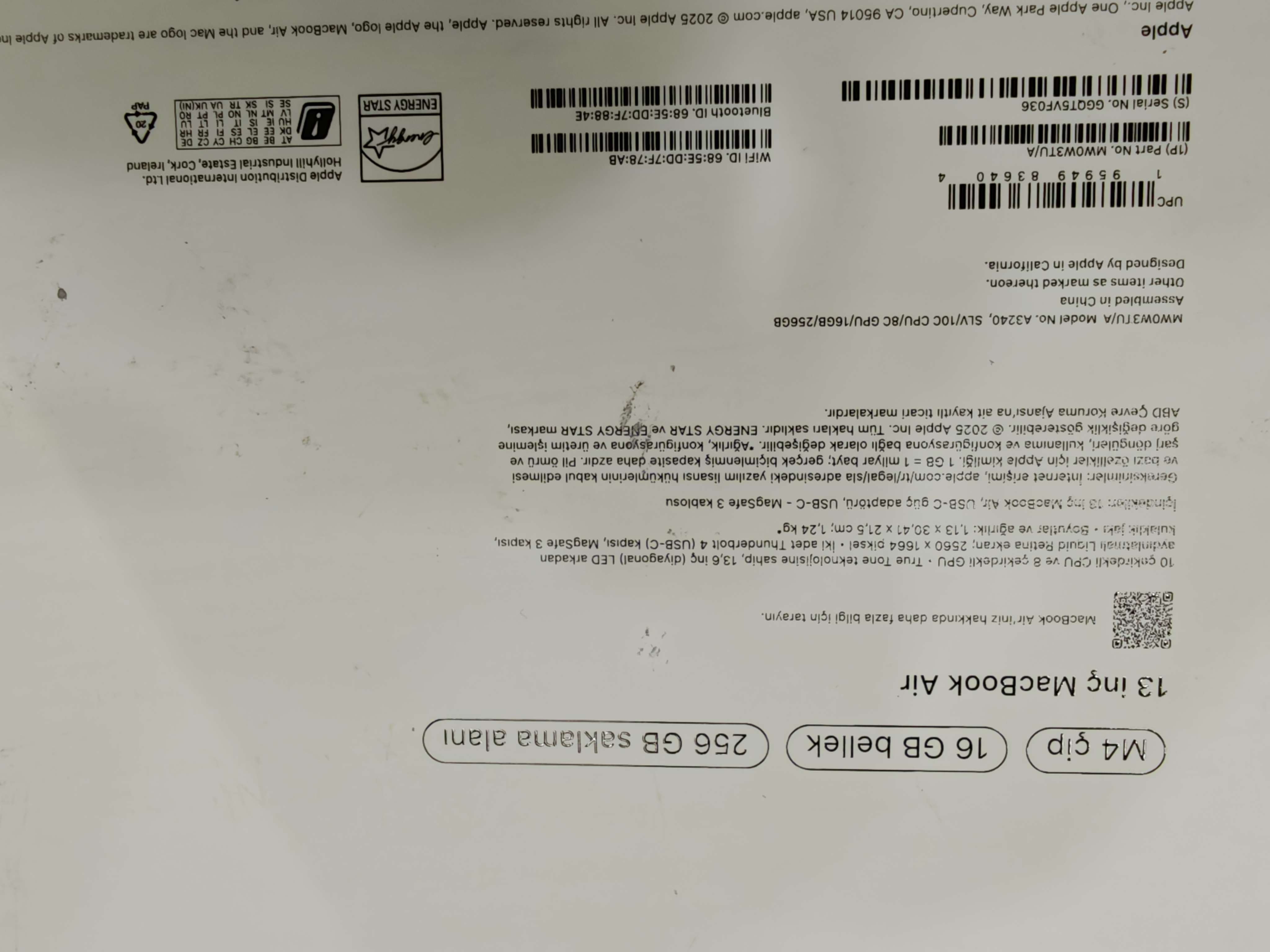 Apple Apple MacBook Air M4 13.6 inç 16 GB RAM 256 GB SSD Gümüş 2025 - Görsel 7