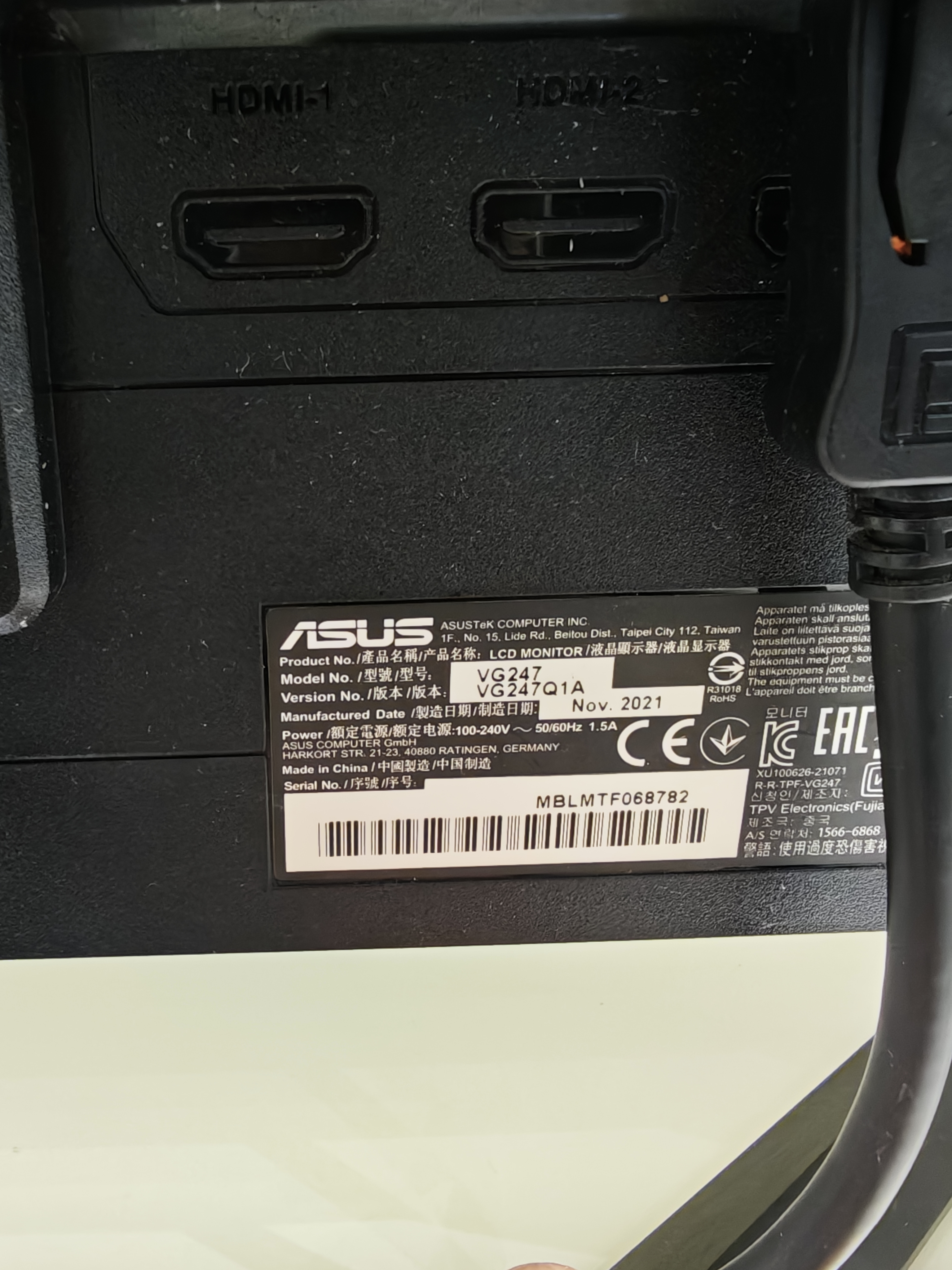 ASUS ASUS TUF Gaming VG247Q1A 23.8" Full HD 165 Hz 1 ms Monitör - Görsel 3