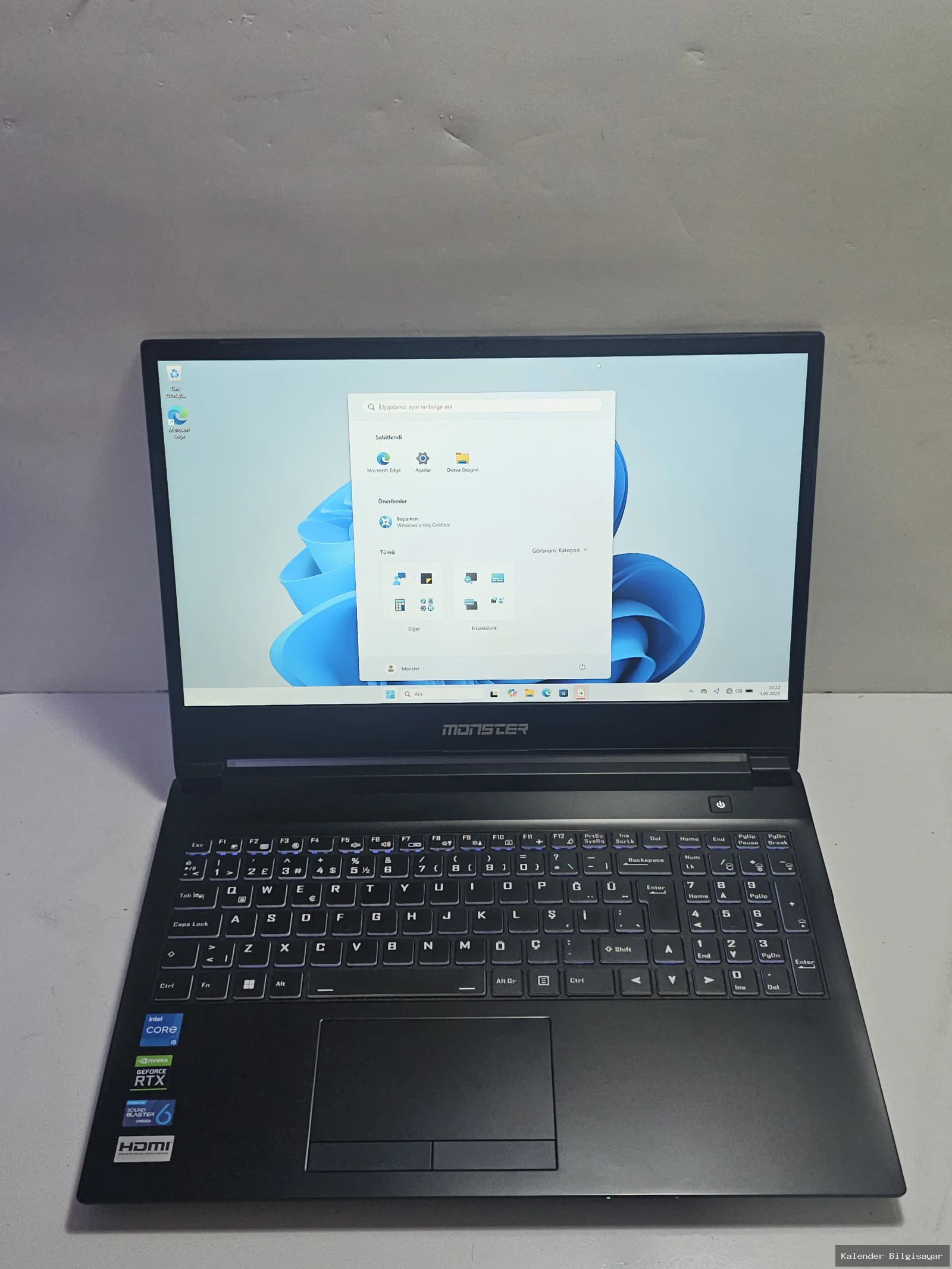 İkinci El Monster Monster Abra A5 V17.2 i5 11.nesil 16GB Ram 512GB SSD 3050 Ti - Görsel 1