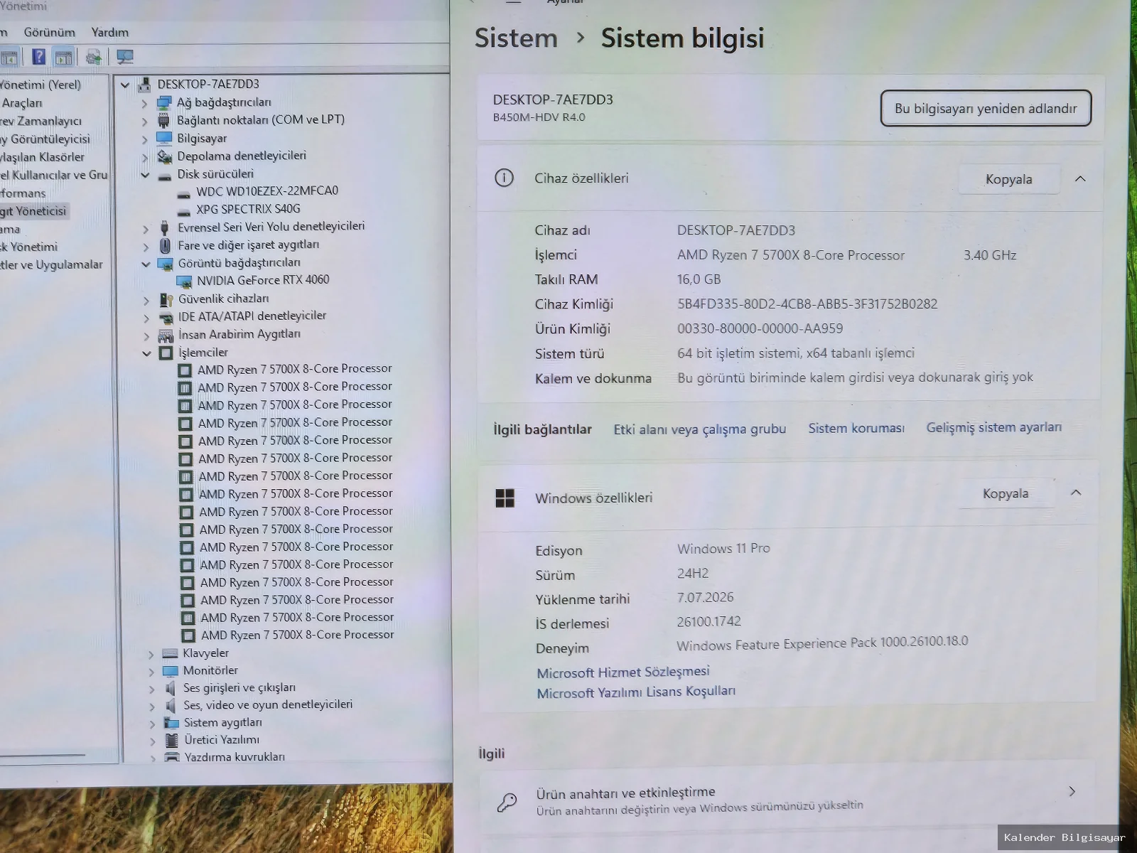 Diğer Ryzen 7 5700X RTX 4060 16 GB RAM 512 GB SSD 1 TB HDD - Görsel 5
