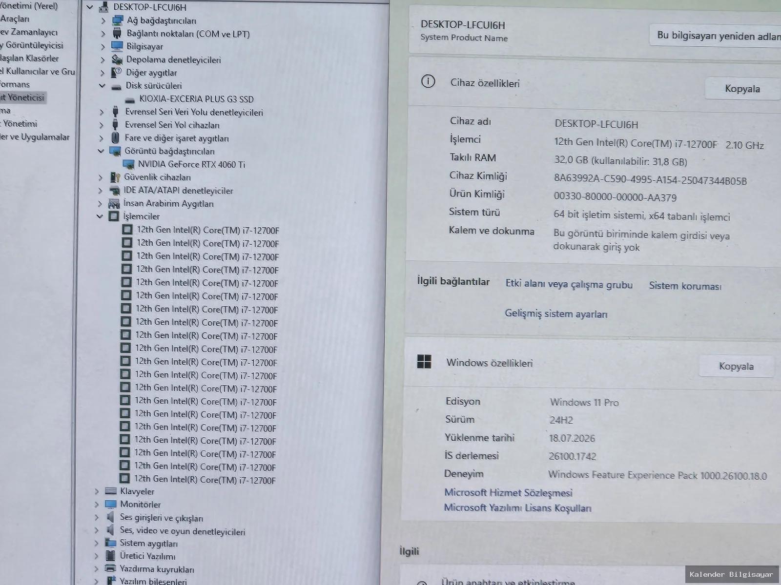 Diğer i7 12700F RTX 4060 Ti 16 GB 1 TB SSD 32 GB DDR5 RAM - Görsel 5
