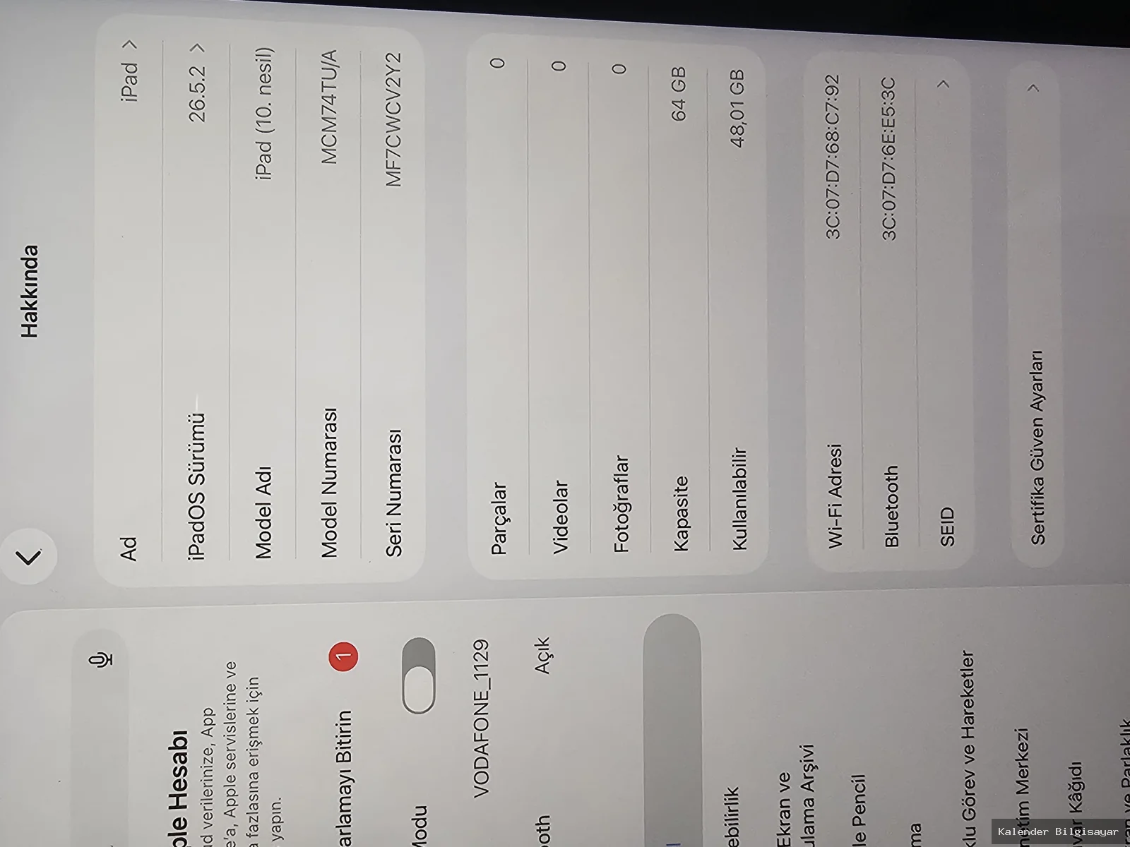 Apple iPad 10. Nesil Wi-Fi 64 GB 10.9" Garantili Tablet - Görsel 3