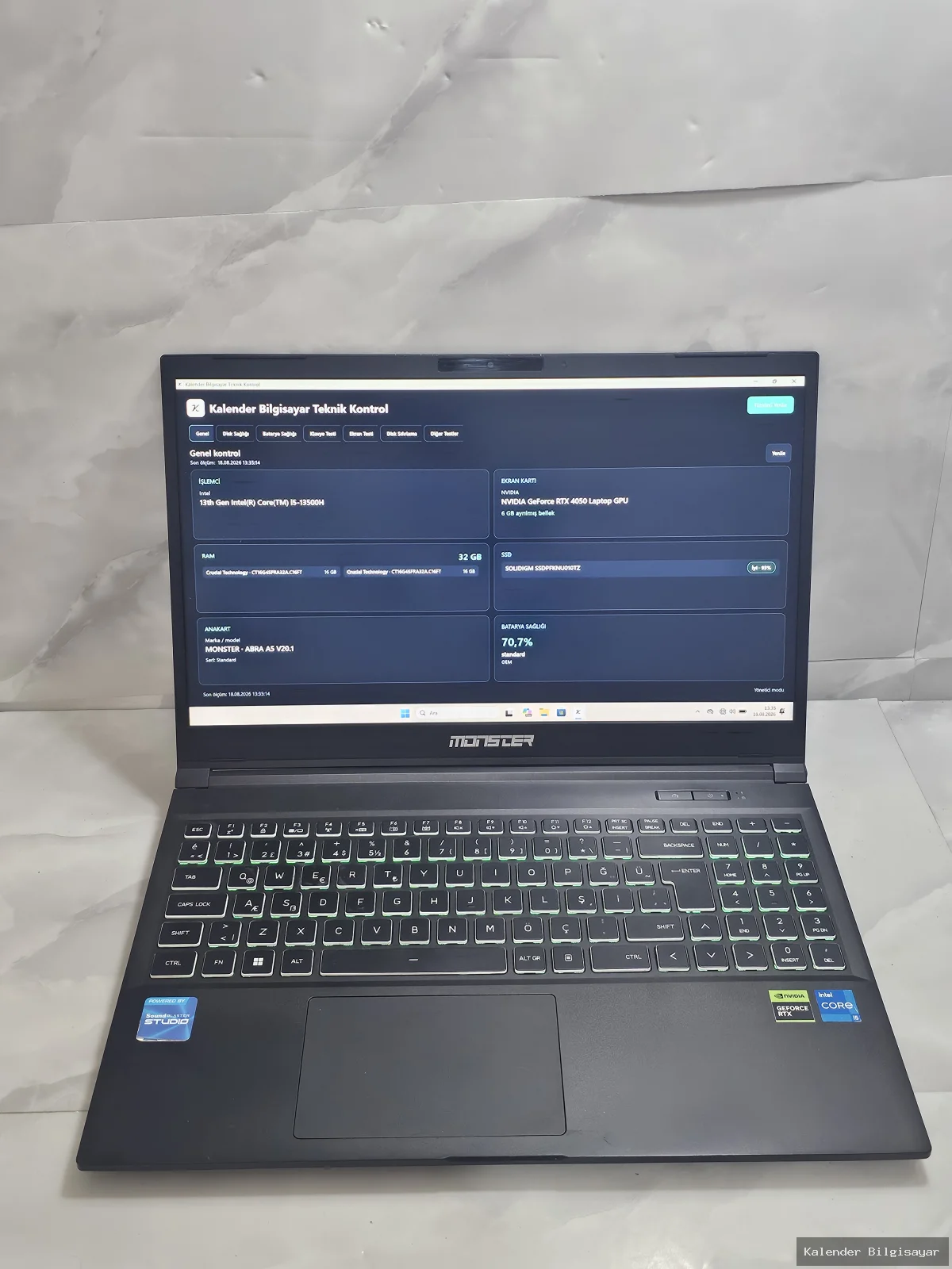 İkinci El Monster Monster A5 V20.2 i5 13500H RTX 4050 32 GB RAM 1 TB SSD Gaming Laptop - Görsel 1