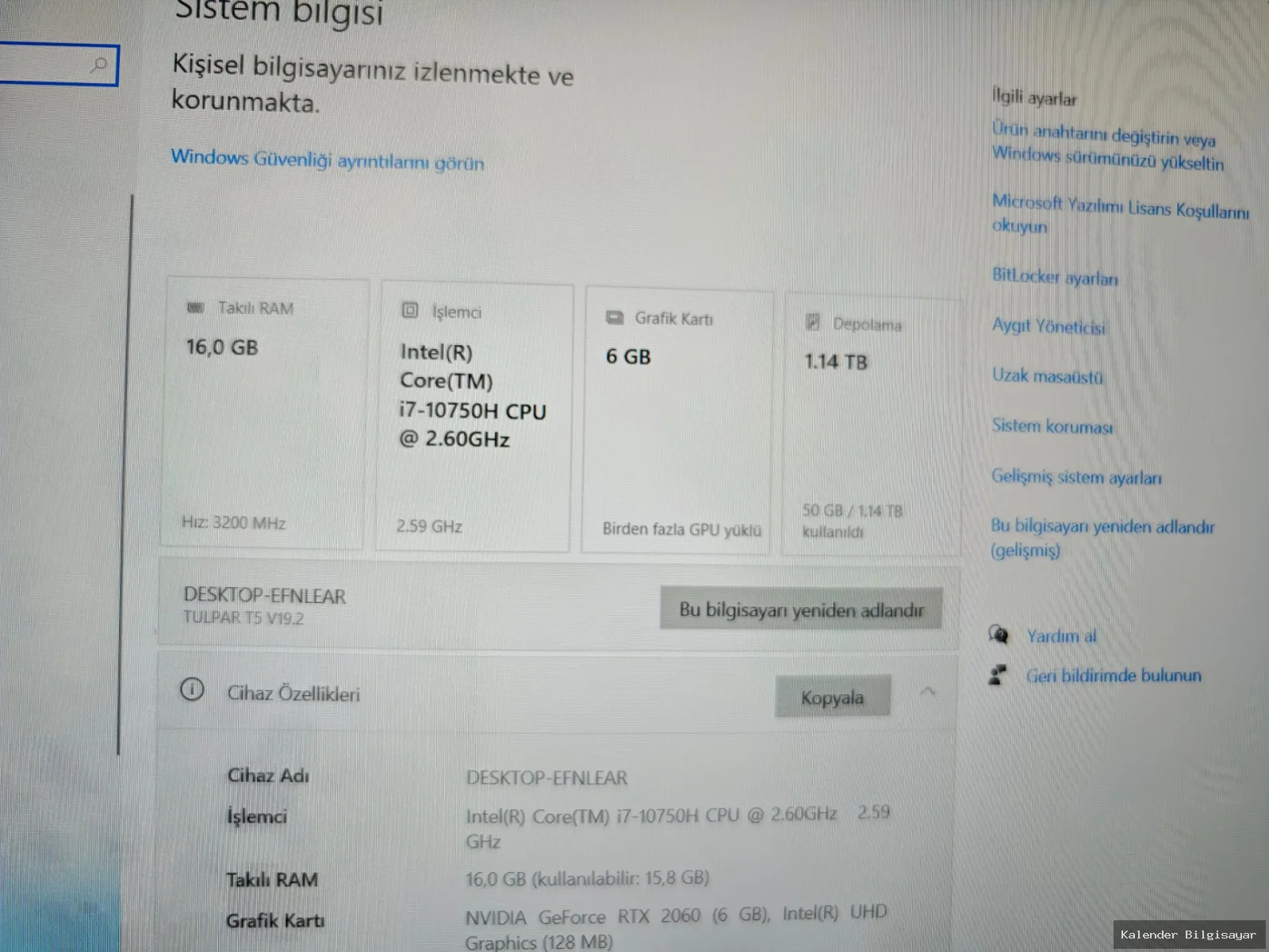 Monster Monster T5 v19.2 i7 10750H RTX 2060 16 GB RAM 256 GB SSD 1 TB HDD - Görsel 6