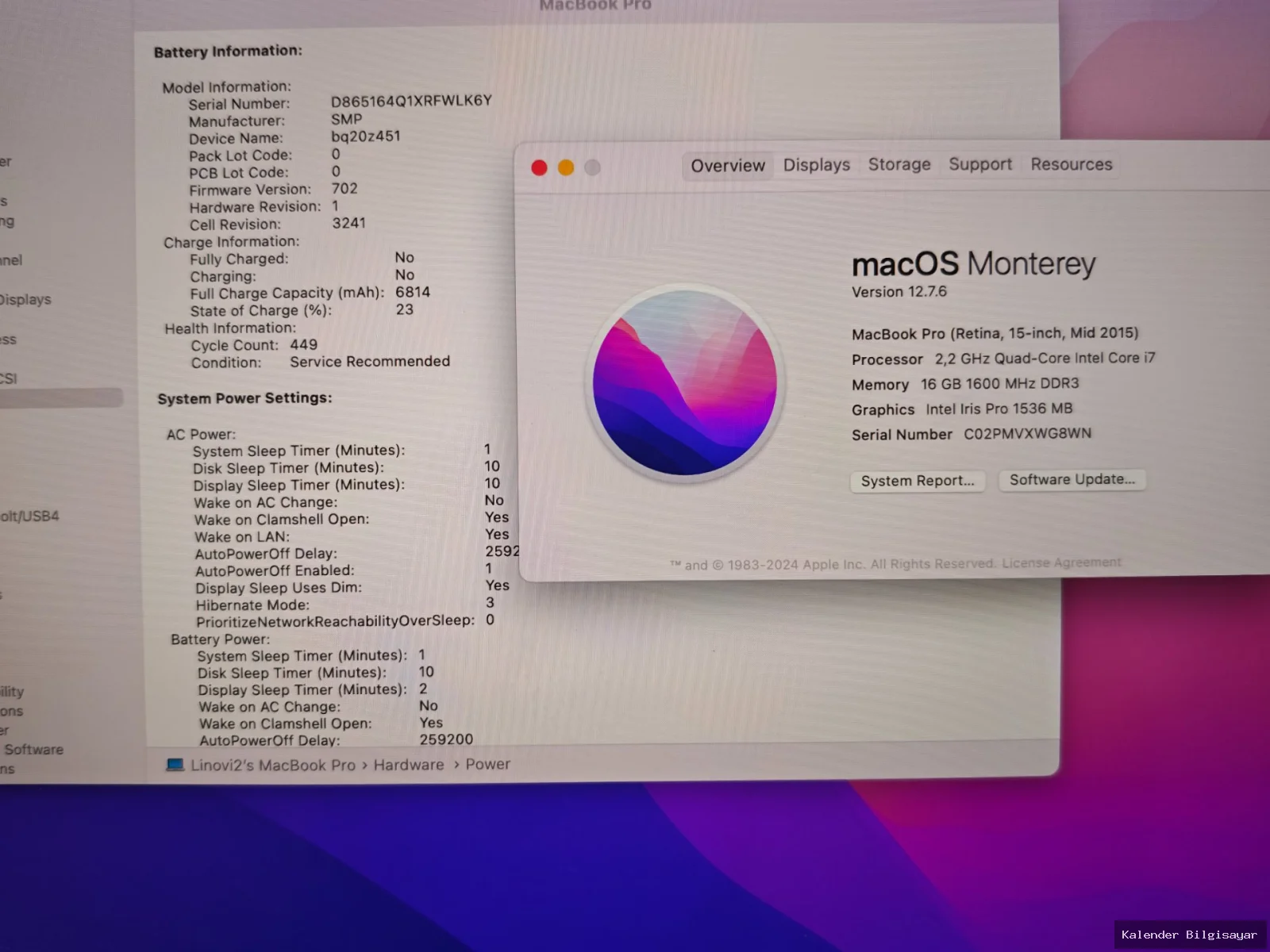 Apple MacBook Pro 15 A1398 2015 i7 16 GB 256 GB Retina - Görsel 6