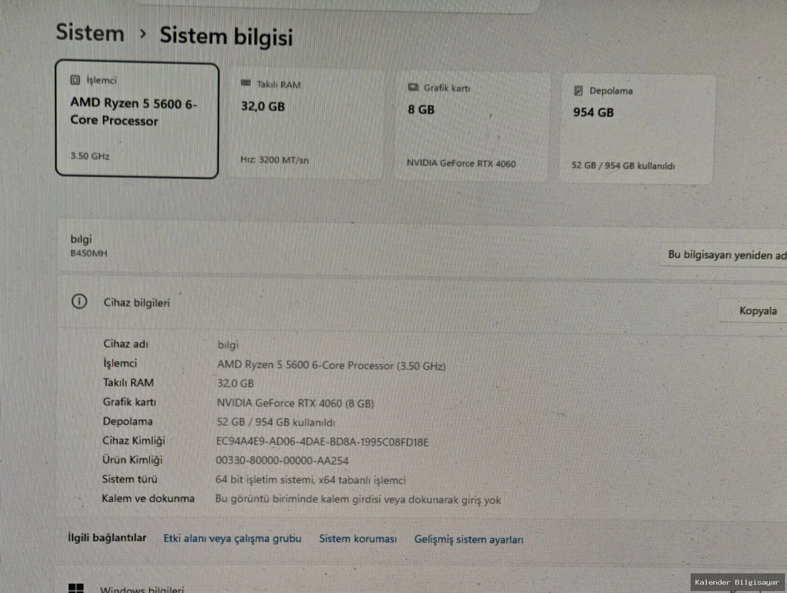 Ryzen 5 5600 RTX 4060 32 GB RAM 1 TB SSD - Görsel 7