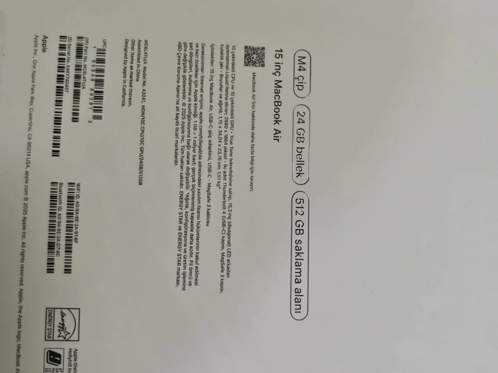 Apple MacBook Air M4 24 GB RAM 512 GB SSD 15 inç - Görsel 7