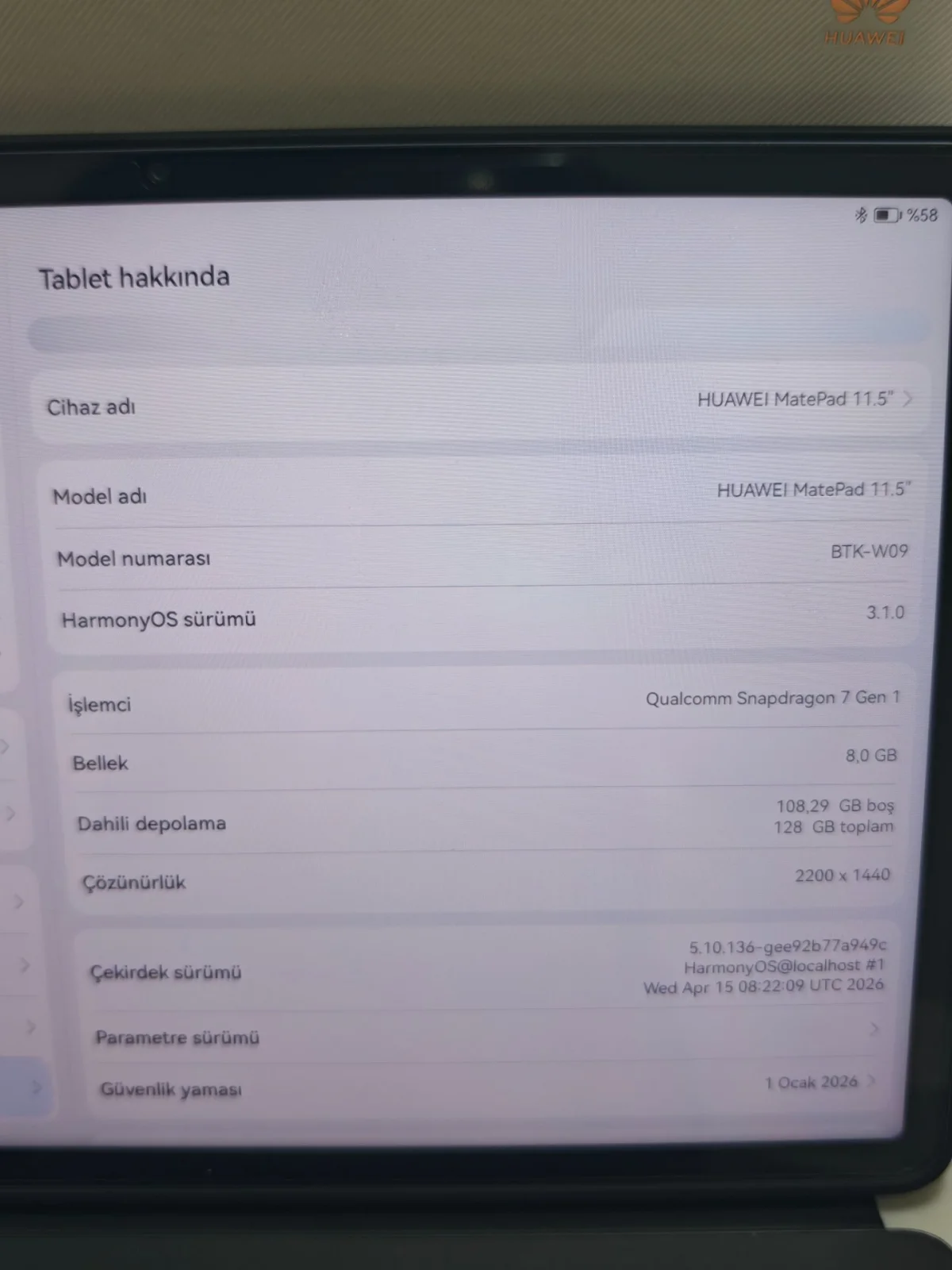 Huawei Huawei Matepad 11.5 8 GB RAM 128 GB Depolama + Klavye - Görsel 5