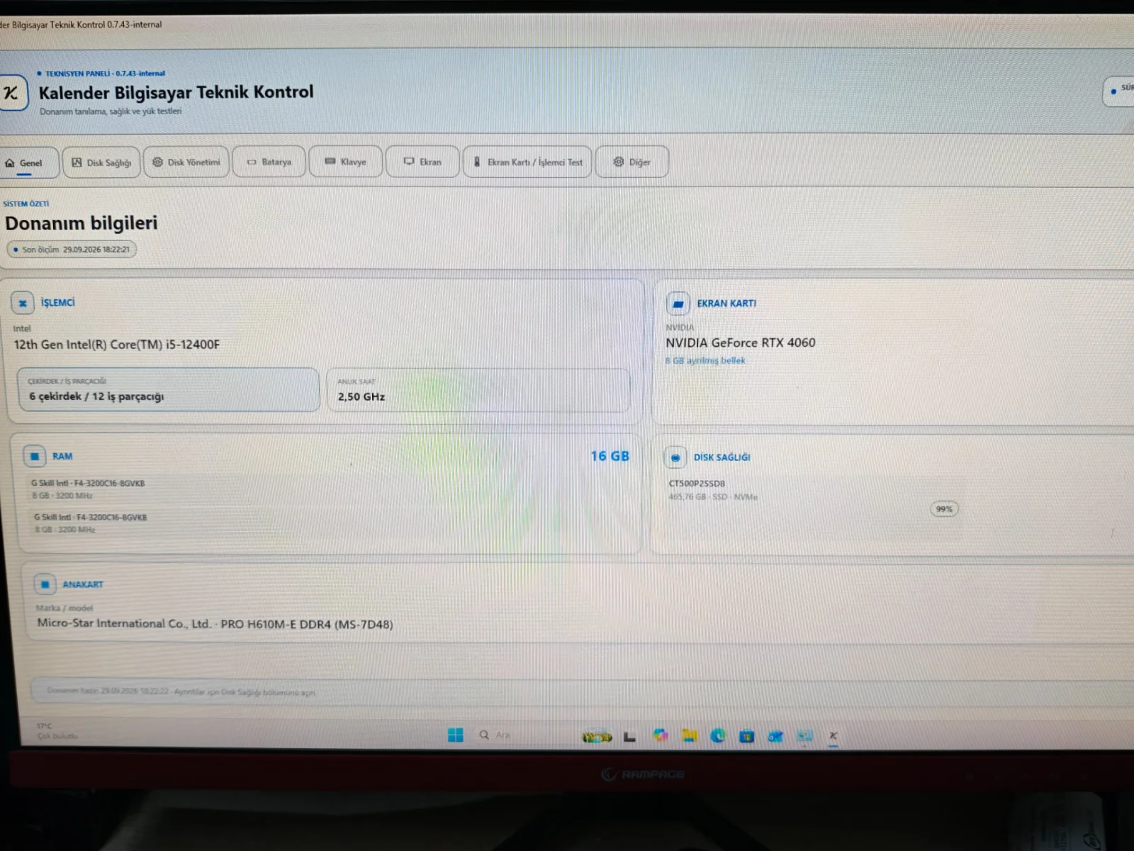 i5 12400F RTX 4060 16 GB RAM 512 GB SSD Gaming Bilgisayar - Görsel 4