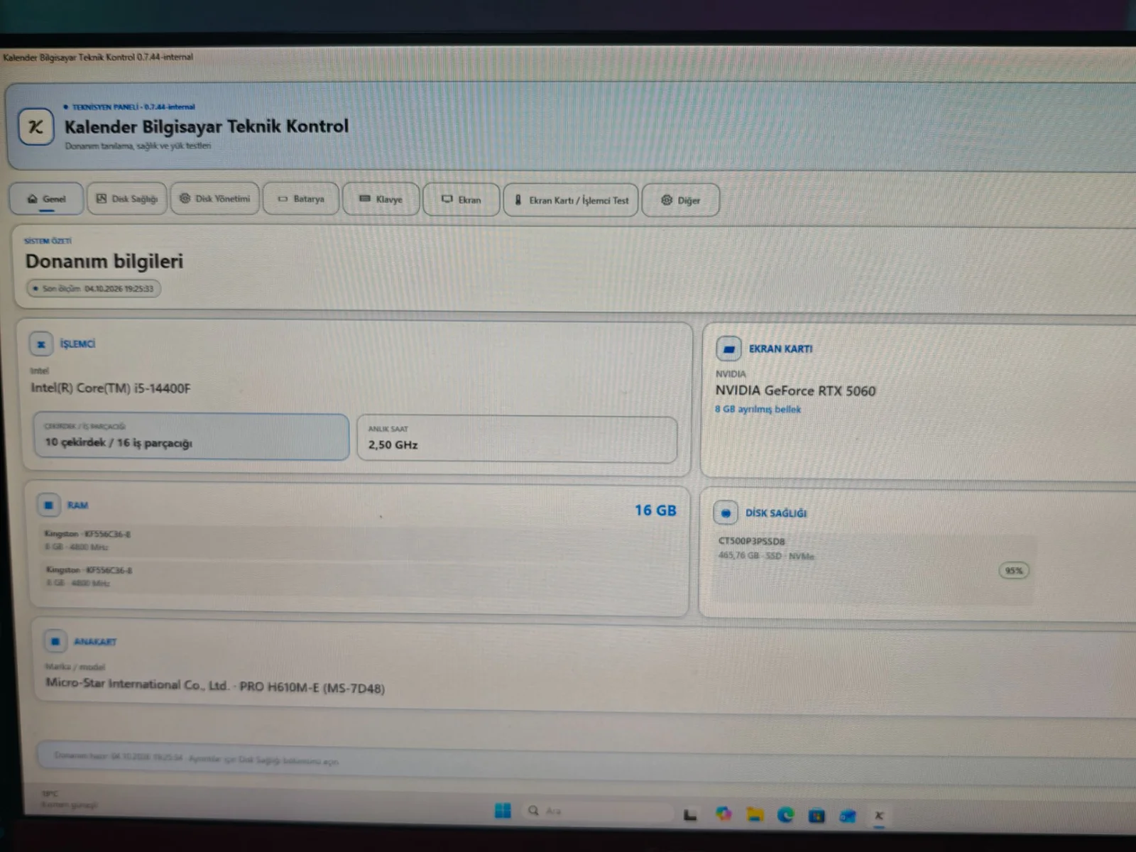 i5 14400F RTX 5060 16 GB DDR5 RAM 512 GB SSD Gaming Bilgisayar - Görsel 4