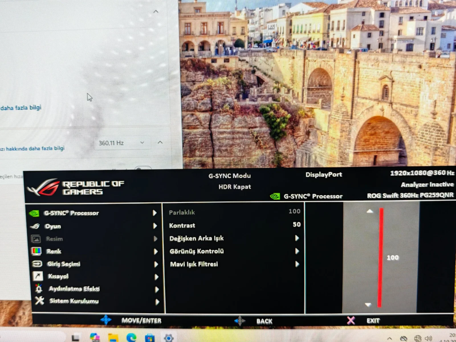 ASUS ASUS ROG Swift PG259QNR 24.5" 360 Hz 1 ms G-Sync Oyuncu Monitörü - Görsel 5