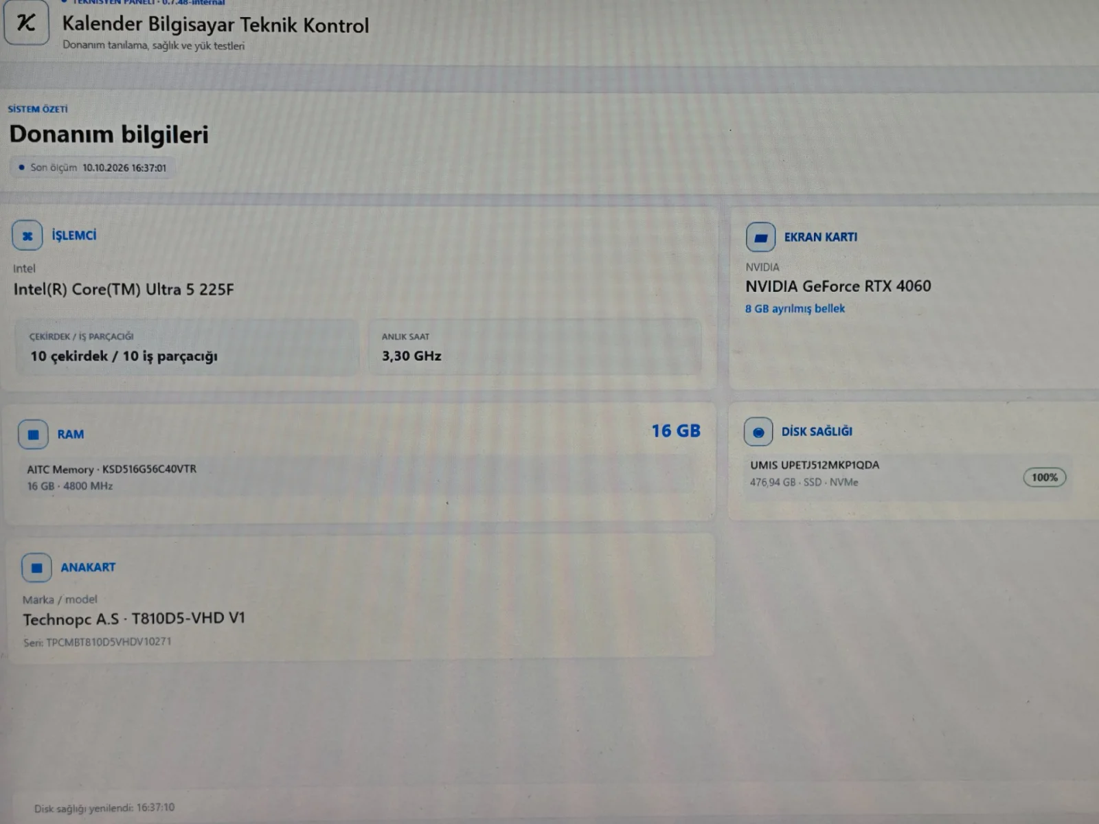 Intel Ultra 5 225F RTX 4060 16 GB DDR5 RAM 512 GB SSD - Görsel 5