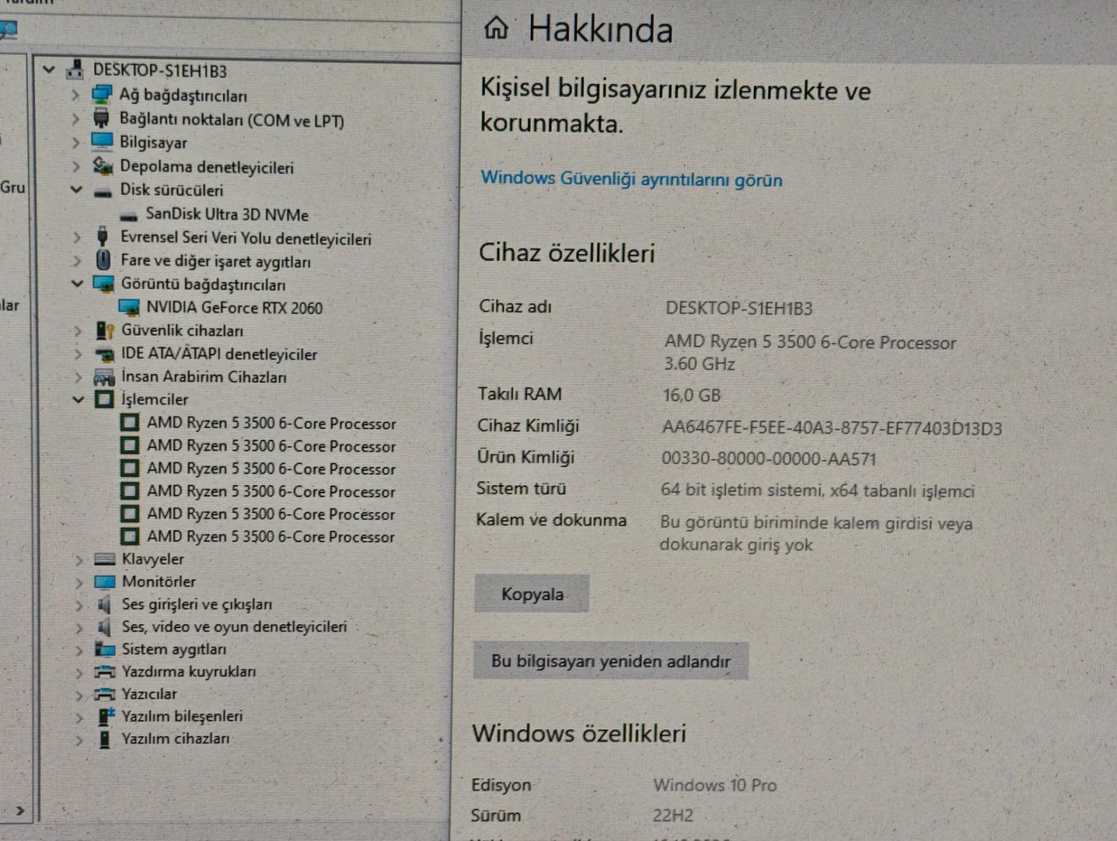 AMD Ryzen 5 3500 RTX 2060 16 GB RAM 512 GB M.2 SSD Oyuncu Bilgisayarı - Görsel 5