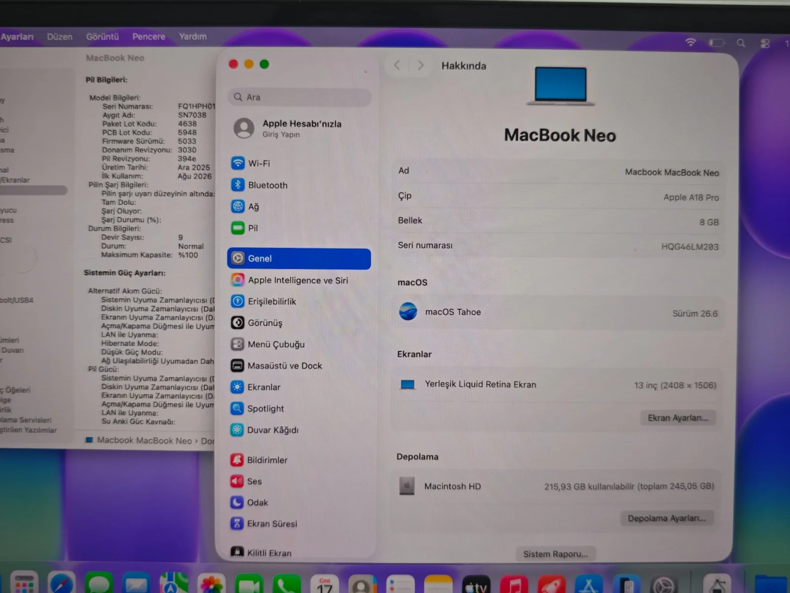 Apple Apple MacBook Neo A18 Pro 8 GB 256 GB 13" Gümüş - Görsel 6