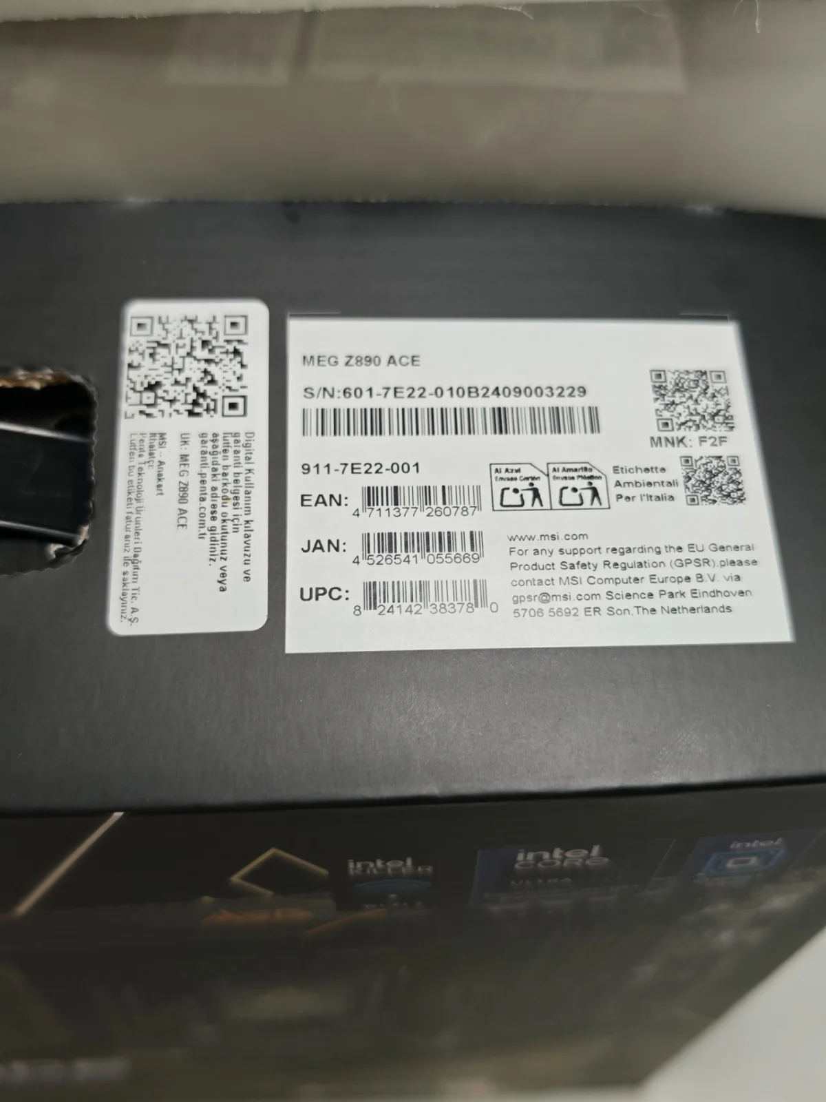 MSI MSI Meg Z890 Ace 9200 MHz Soket 1851 DDR5 Wi-Fi 7 Atx Anakart - Görsel 2
